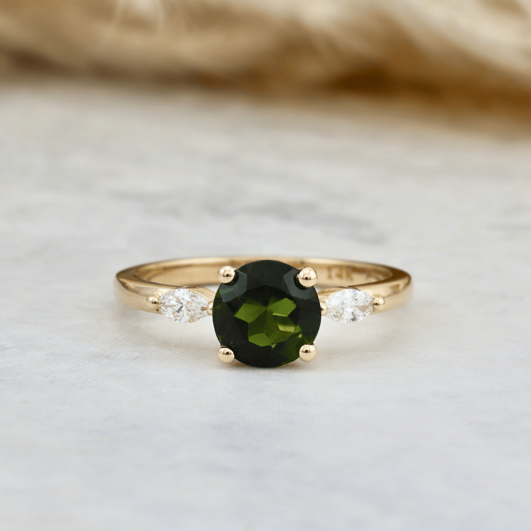 Bague Tourmaline et Diamants Mathieu Blanchard Bagues Bague sur mesure Tourmaline verte et Diamants | Mathieu Blanchard Mathieu Blanchard Joaillerie