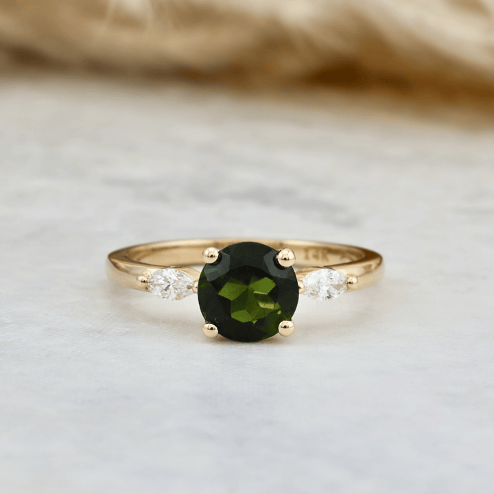 Bague Tourmaline et Diamants Mathieu Blanchard Bagues Bague sur mesure Tourmaline verte et Diamants | Mathieu Blanchard Mathieu Blanchard Joaillerie