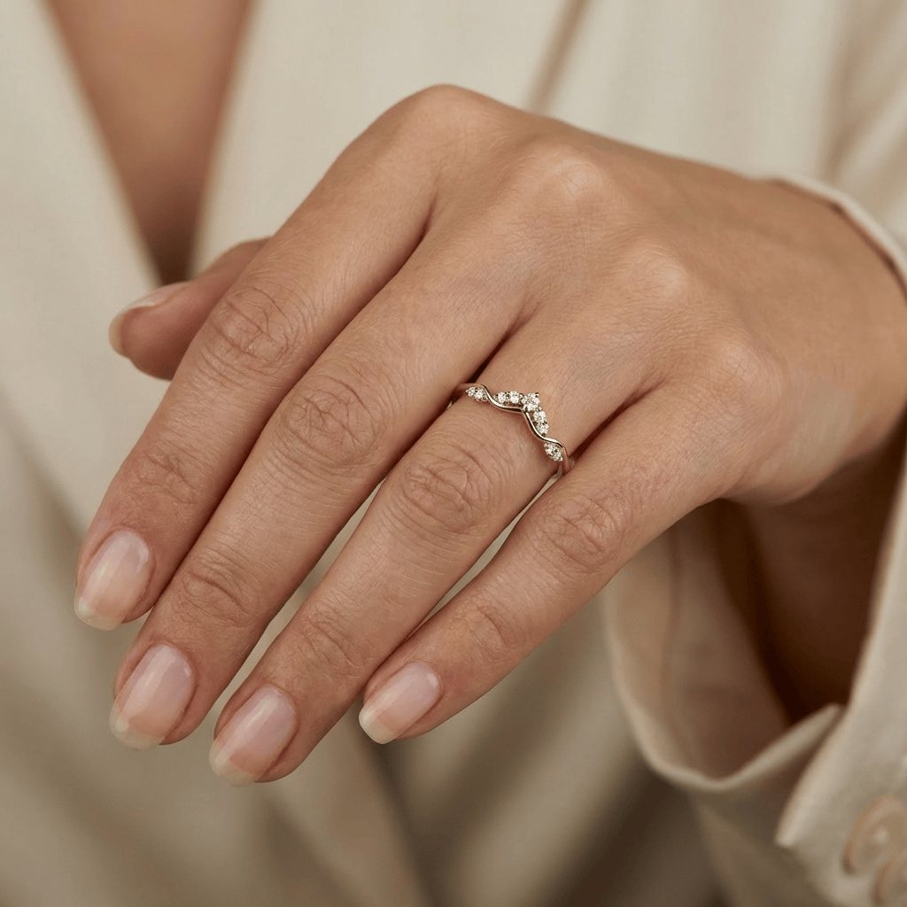 Bague Vague Moissanites Mathieu Blanchard Bague Vague en or 10K ou 925 et moissanites | Mathieu Blanchard Mathieu Blanchard Joaillerie