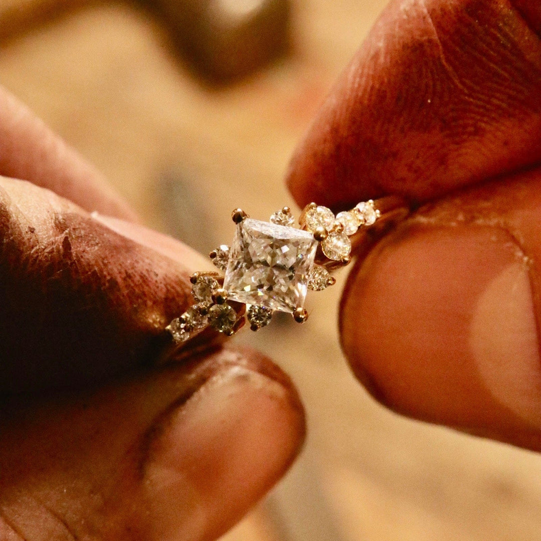 Mathieu Blanchard Bagues Bagues Ensemble d'alliances Princesse en or 10K et moissanites