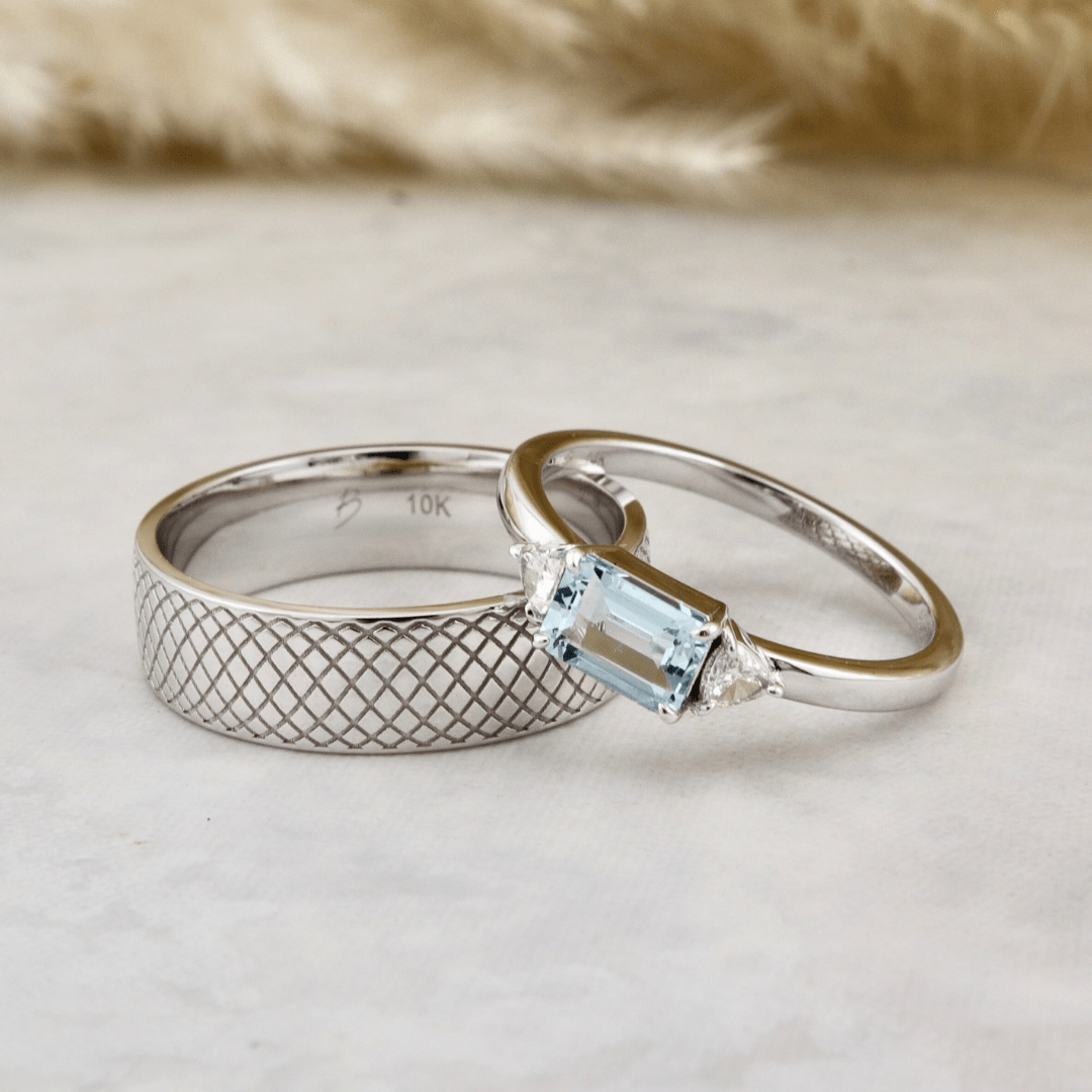 Mathieu Blanchard Bagues Bagues Prisme en or 14K, aigue-marine et diamants