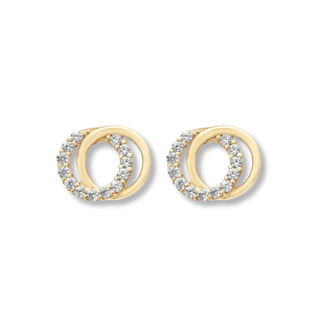 Boucles d'oreilles Cercles entrelacés - Boucles d'oreilles Or jaune 10K EY-A32-771 Boucles d'oreilles Lune en or 10K | Mathieu Blanchard Joaillerie Mathieu Blanchard Joaillerie