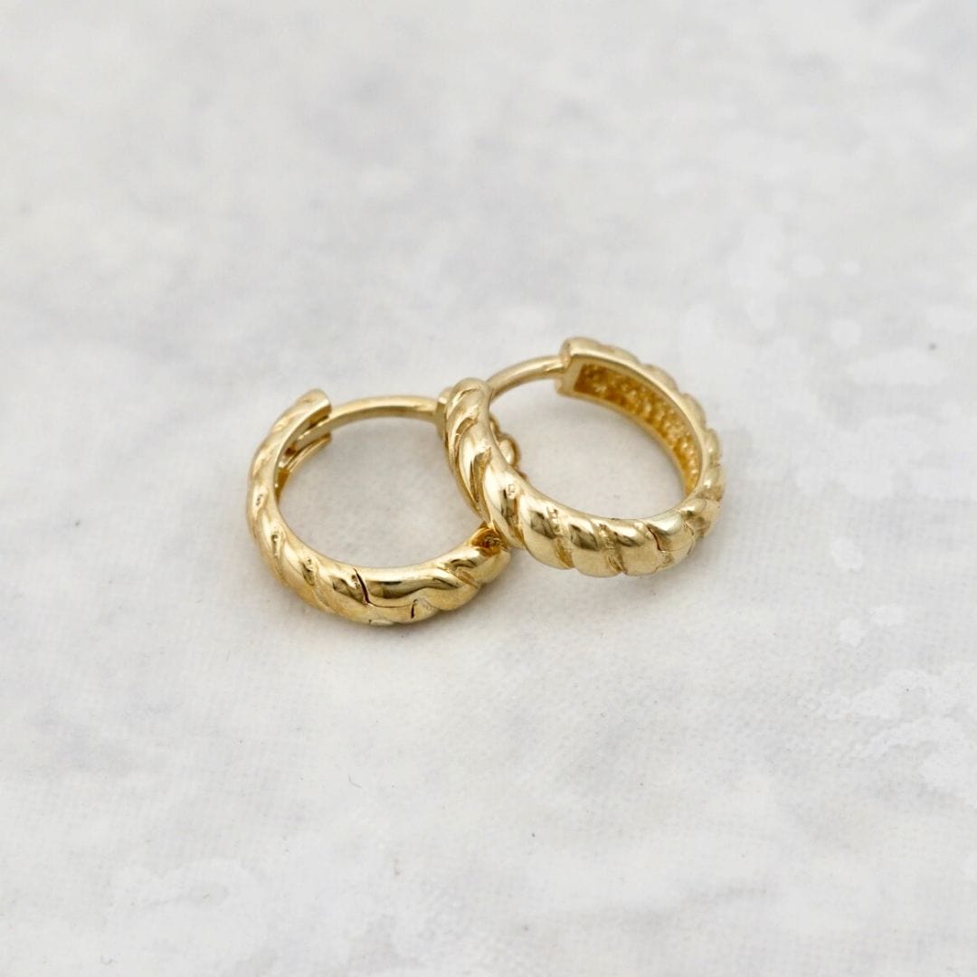 - Boucles d'oreilles Doré / Or 10K Boucles d'oreilles huggies Croissants en or 10K