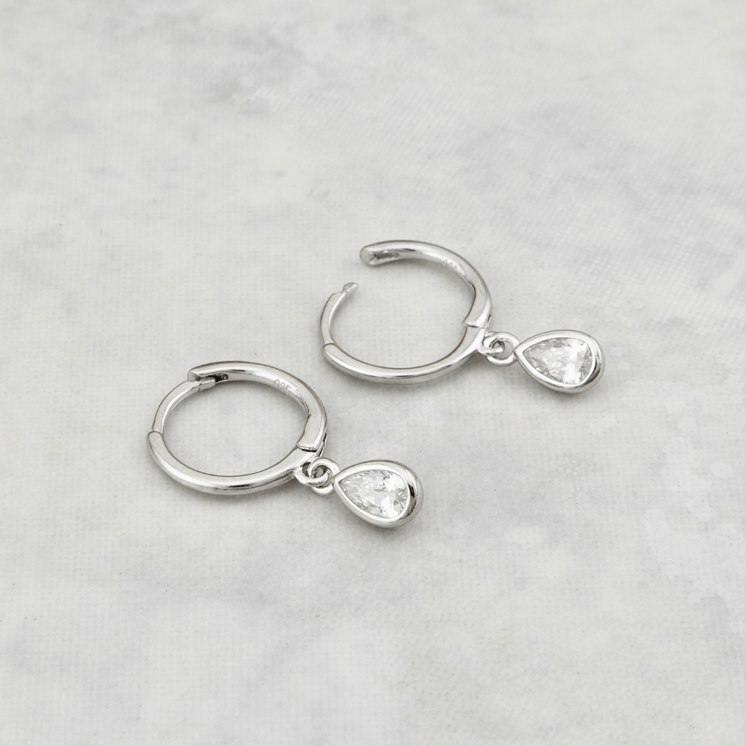 Mathieu Blanchard Boucles d'oreilles Argent Boucles d'oreilles Huggies Gouttes en argent sterling