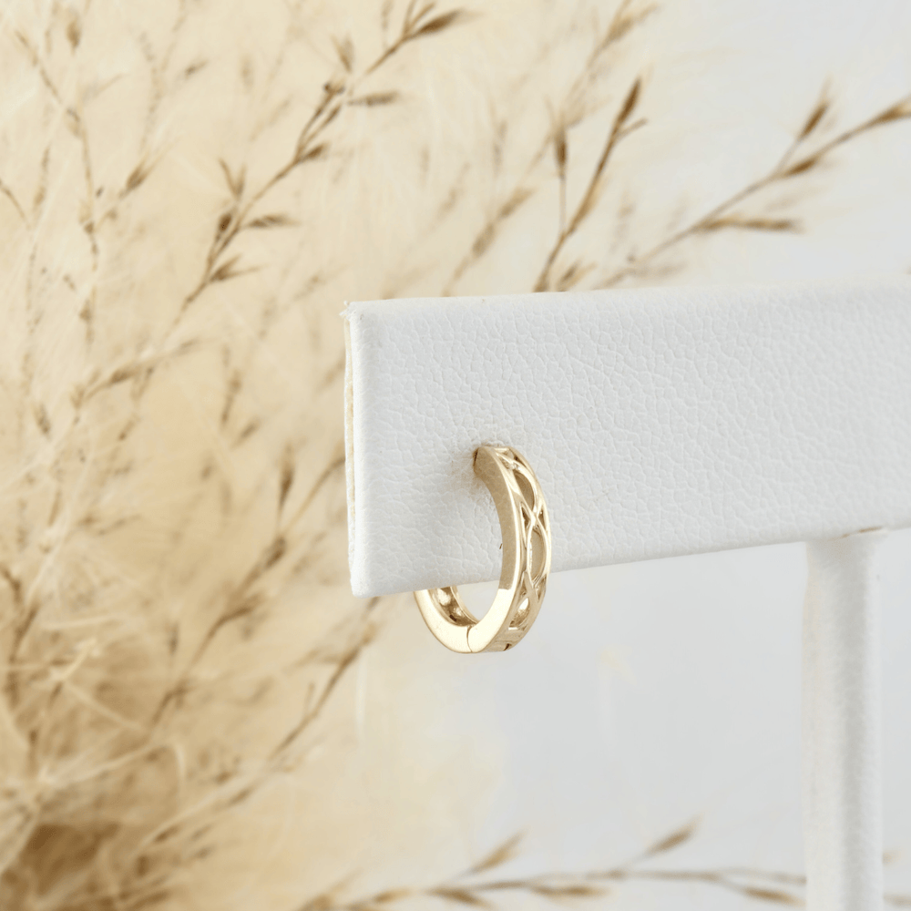 - Boucles d'oreilles Boucles d'oreilles huggies Mini infini en or 10K