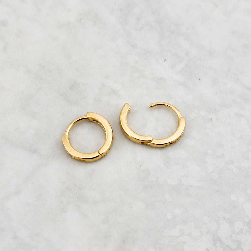 Sterling silver Princess Huggie earrings