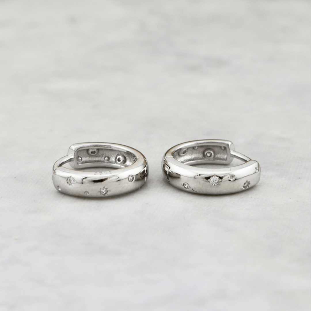 Mathieu Blanchard Boucles d'oreilles Argent Boucles d'oreilles Huggies Voie lactée en argent sterling