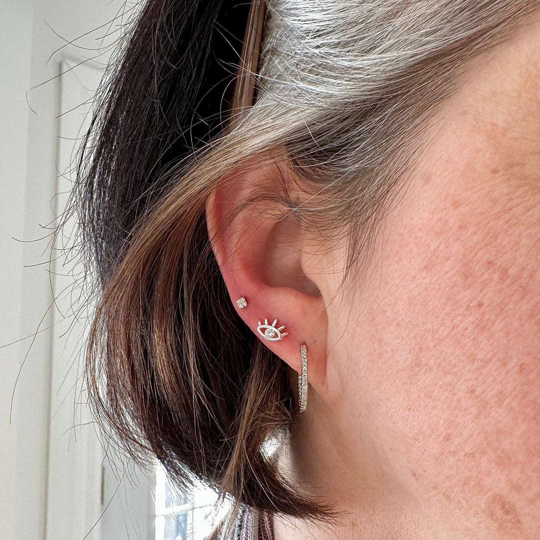 Mathieu Blanchard Boucles d'oreilles Boucles d'oreilles Les minis Carrés en or 10K et moissanites