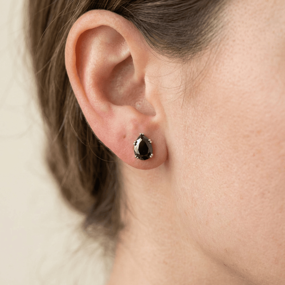 Mathieu Blanchard Boucles d'oreille Boucles d'oreilles Moissanites noires en or 10K - 14K - 18K ou platine