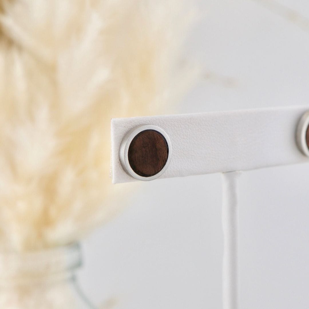 Boucles d’oreilles Noyer et en acier inoxydable Mathieu Blanchard Boucles d&