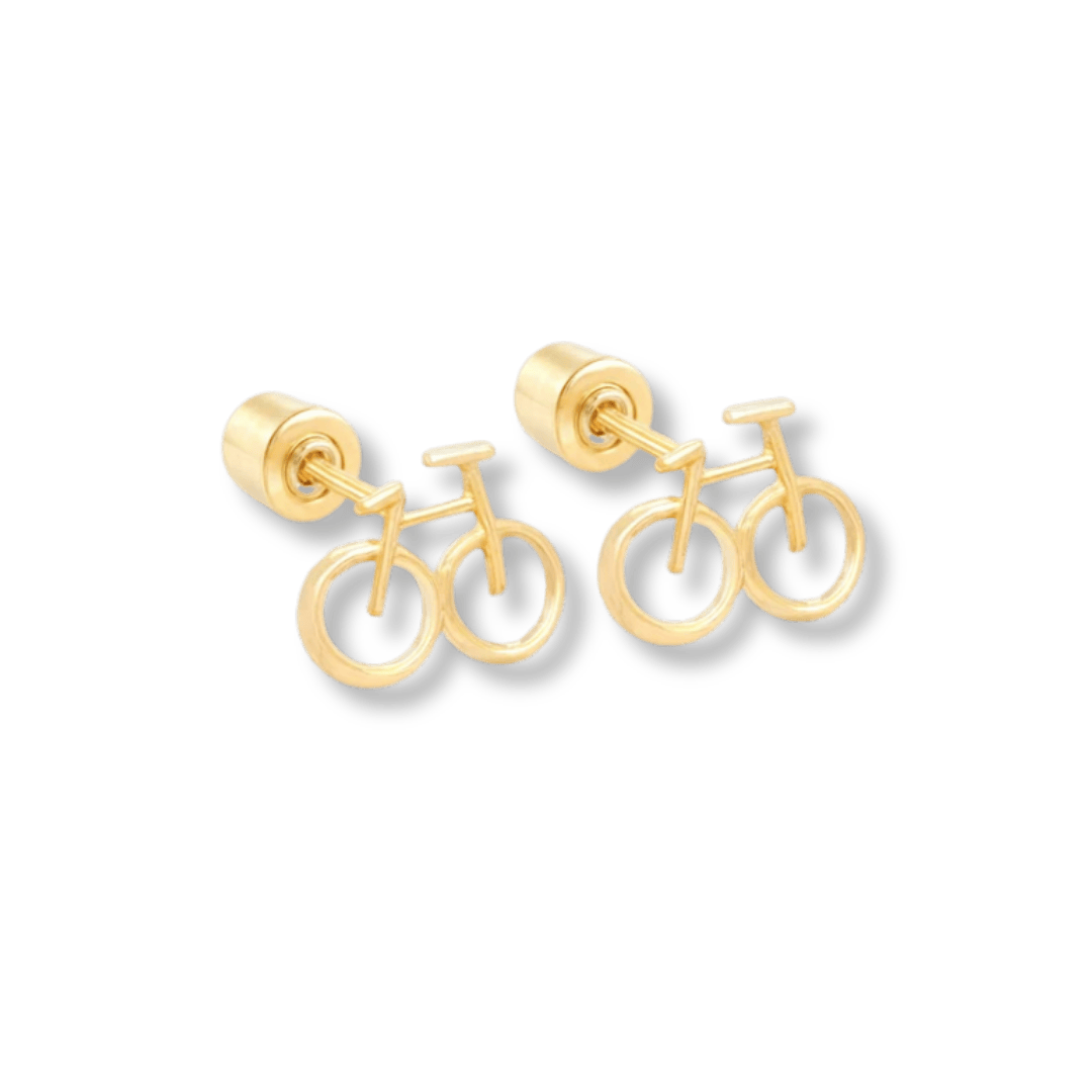 - Boucles d'oreilles Or jaune 14K Boucles d'oreilles Vélo