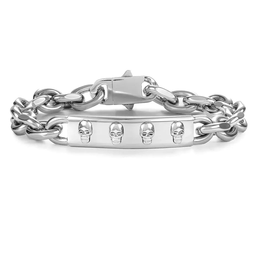 Bracelet Ancre en acier inoxydable SkeletonHD Bracelets Bracelet pour homme Tête de mort | Mathieu Blanchard x SkeletonHD Mathieu Blanchard Joaillerie