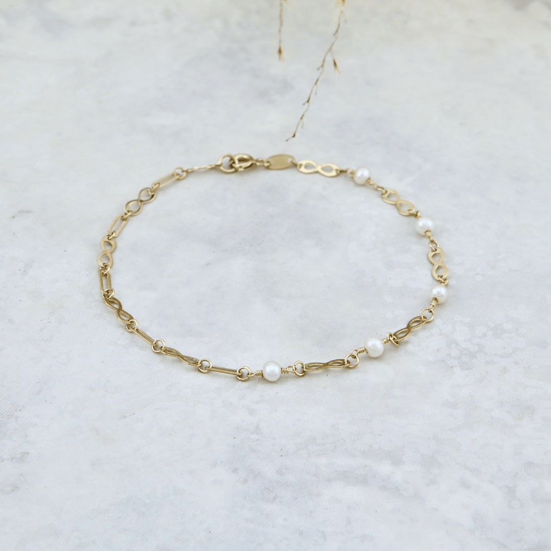 Bracelet Chaîne et perles en or jaune 10K - Bracelets Or jaune 10K VI60-18P Bracelet Chaîne et perles en or 10K | Mathieu Blanchard Mathieu Blanchard Joaillerie