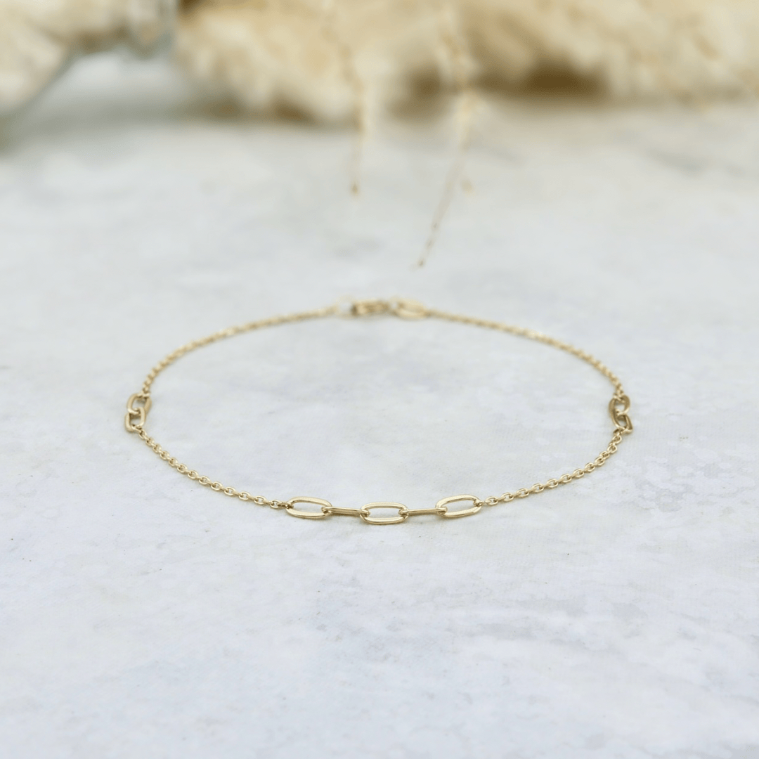 - Bracelets Bracelet Chaîne Paperclip en or 10K