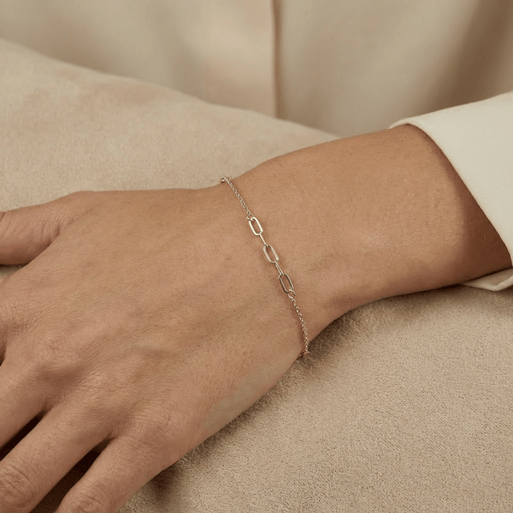 - Bracelets Bracelet Chaîne Paperclip en or 10K