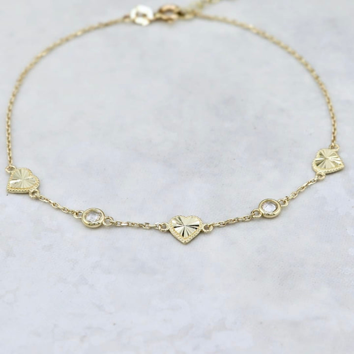 Bracelet Cœur en or jaune 10K - 7 - 7.5 pouces / Or jaune 10K BY-H4-1112 Bracelet minimaliste Coeur en or 10K | Mathieu Blanchard Mathieu Blanchard Joaillerie