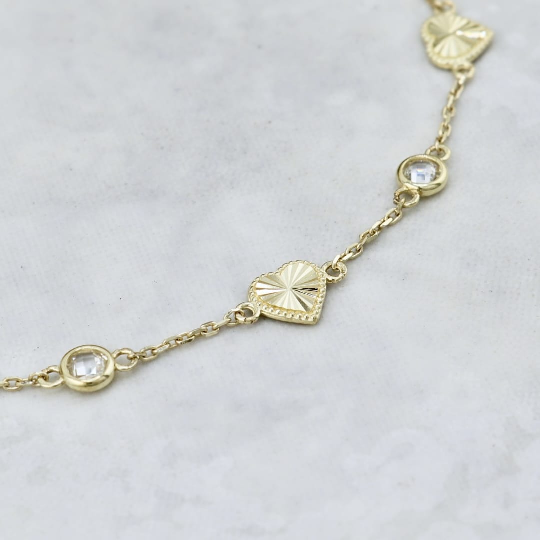 Bracelet Cœur en or jaune 10K - 7 - 7.5 pouces / Or jaune 10K BY-H4-1112 Bracelet minimaliste Coeur en or 10K | Mathieu Blanchard Mathieu Blanchard Joaillerie