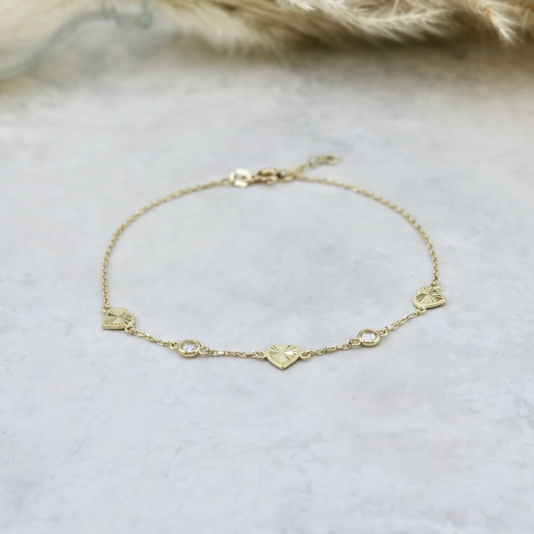 Bracelet Cœur en or jaune 10K - 7 - 7.5 pouces / Or jaune 10K BY-H4-1112 Bracelet minimaliste Coeur en or 10K | Mathieu Blanchard Mathieu Blanchard Joaillerie