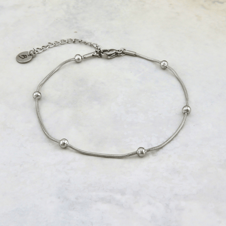 Bracelet de cheville Billes en acier inoxydable Mathieu Blanchard Bracelets de cheville Chaîne cheville petites Billes en acier inox | Mathieu Blanchard Mathieu Blanchard Joaillerie