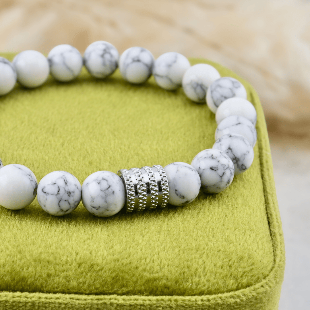 Bracelet La Force Turquoise Blanc en acier inoxydable Mathieu Blanchard Acier inoxydable PBRM17384S Bracelet La Force Turquoise blanc 8mm | Mathieu Blanchard Joaillerie Mathieu Blanchard Joaillerie