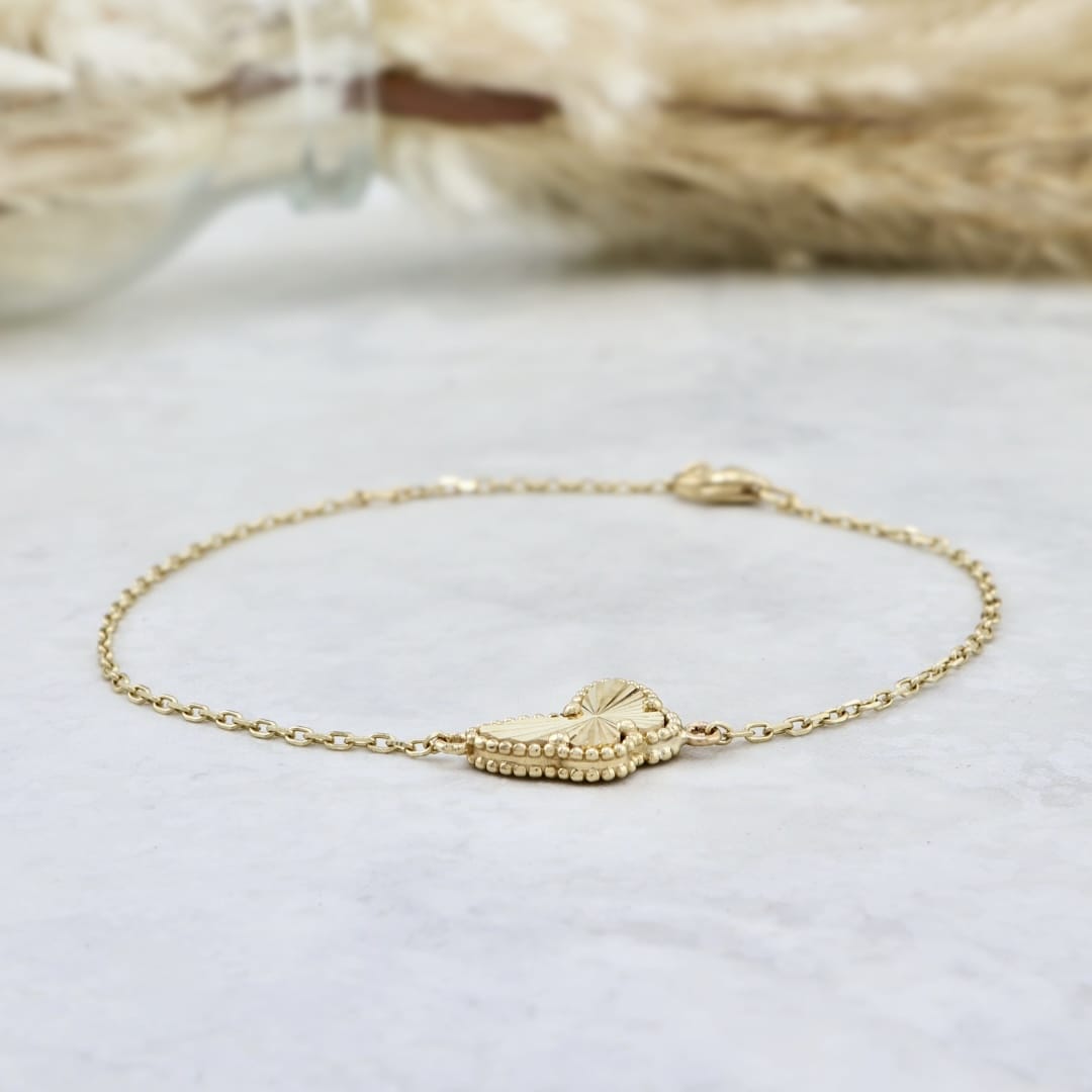 - 7 - 8 pouces Bracelet Papillon en or 10K