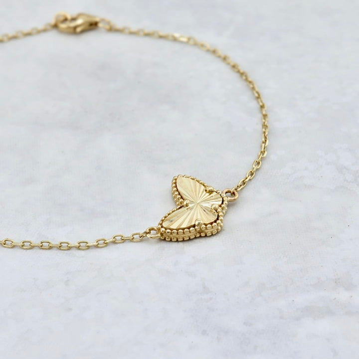 - 7 - 8 pouces Bracelet Papillon en or 10K