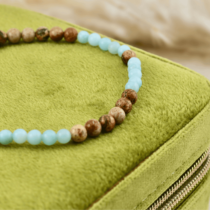 Bracelet Sérénité en acier inoxydable Mathieu Blanchard Acier inoxydable PBRM17376S Bracelet Sérénité en Jaspe et Amazonite | Mathieu Blanchard Mathieu Blanchard Joaillerie