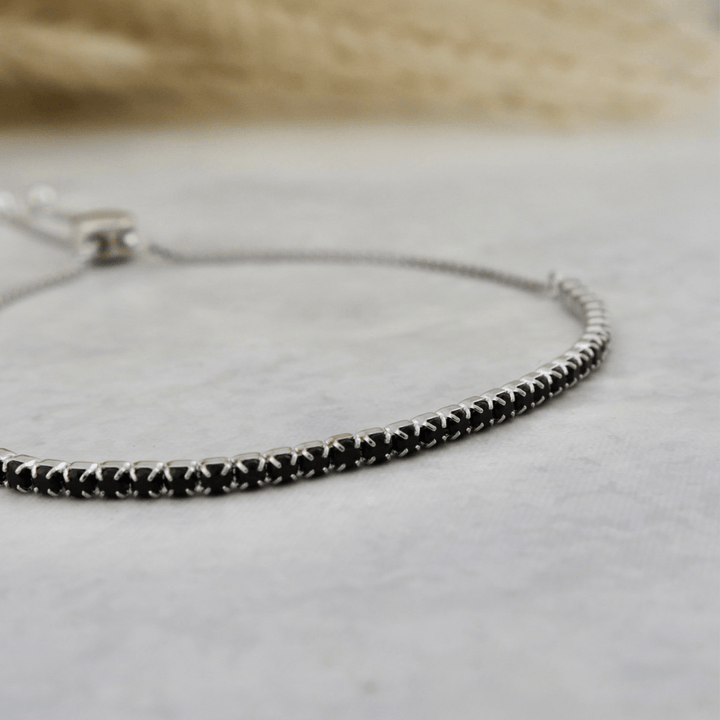 Bracelet Tennis Noir en argent sterling Mathieu Blanchard Argent / Argent sterling PBRAM12851S Bracelet Tennis 2mm - noir - en argent 925 | Mathieu Blanchard  Mathieu Blanchard Joaillerie