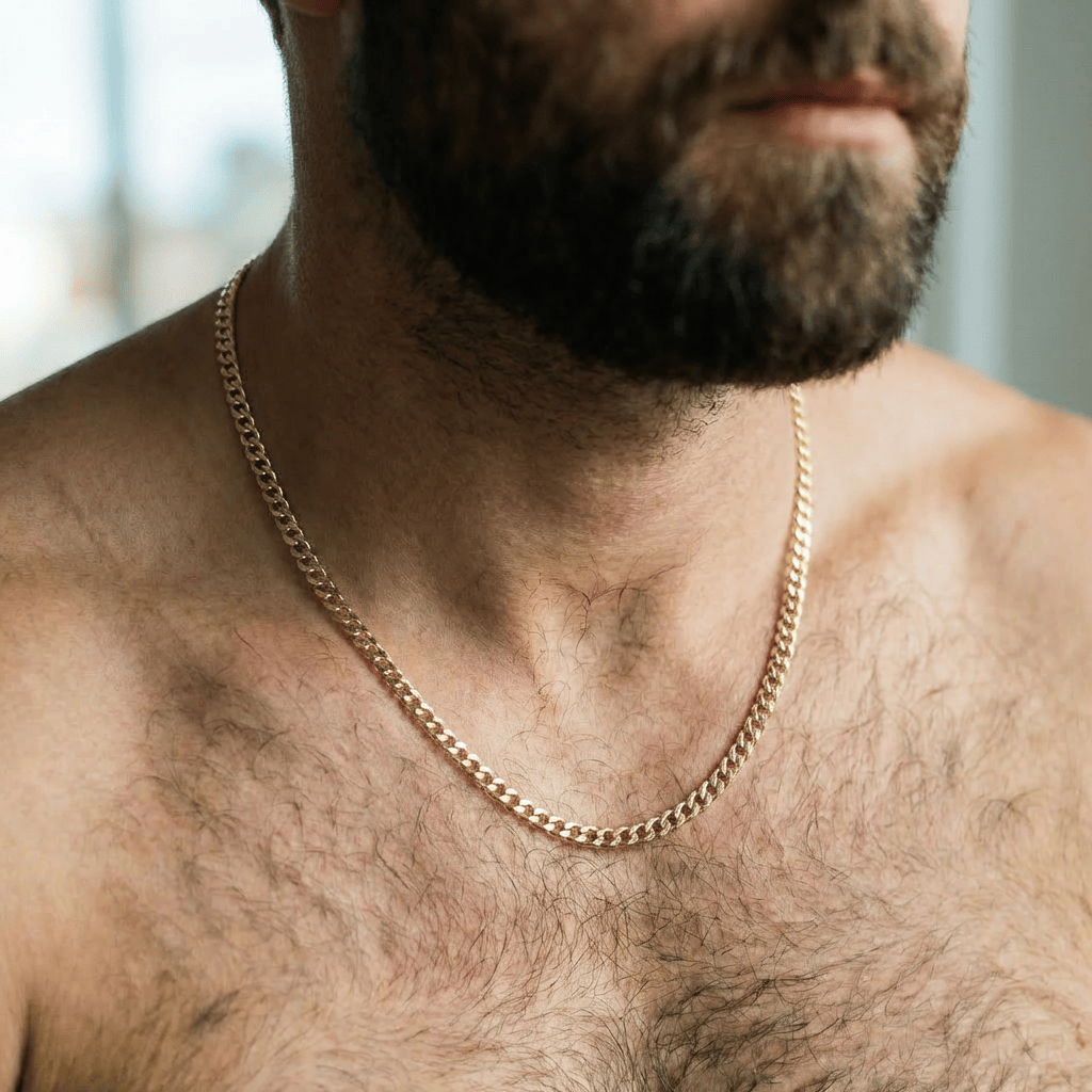 Mathieu Blanchard Chaînes Or jaune 10K / 20 pouces / 4.5 mm Chaîne Gourmette en argent sterling ou or 10K