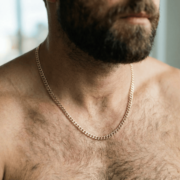 Mathieu Blanchard Chaînes Or jaune 10K / 20 pouces / 4.5 mm Chaîne Gourmette en argent sterling ou or 10K