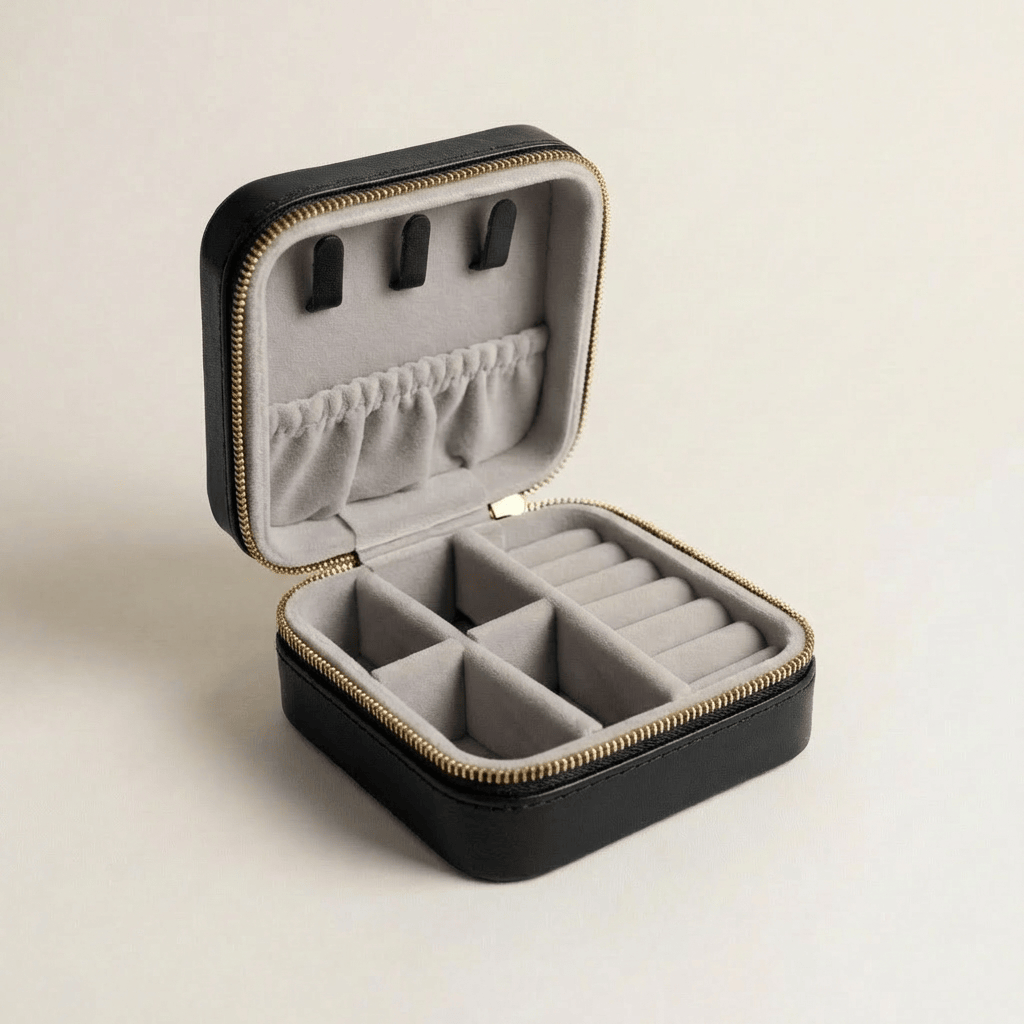 Mathieu Blanchard ACCESSOIRES Coffret à bijoux en cuir Cabine - Noir