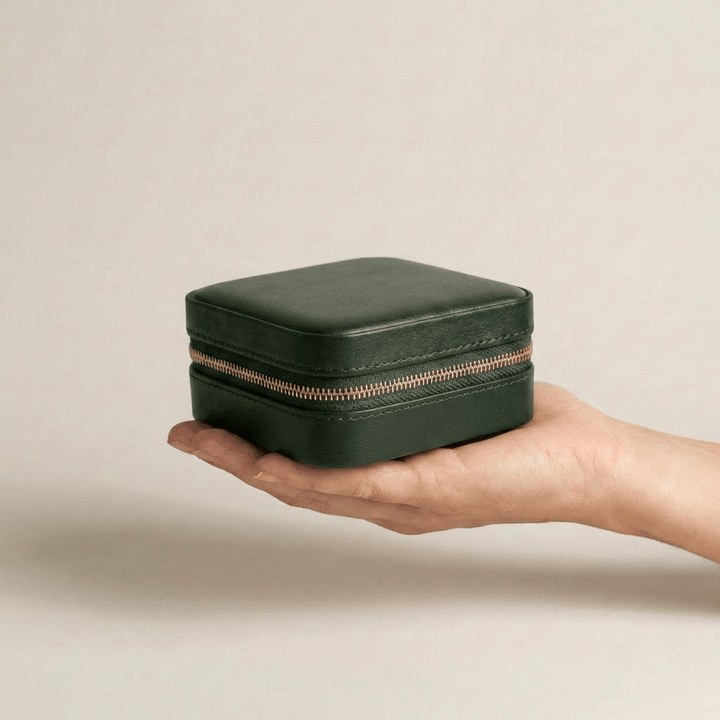 Mathieu Blanchard ACCESSOIRES Coffret à bijoux en cuir Cabine - Vert