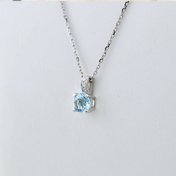 Mathieu Blanchard Collier Argent / Or 14K Collier Aqua en or 14K, diamants et topaze