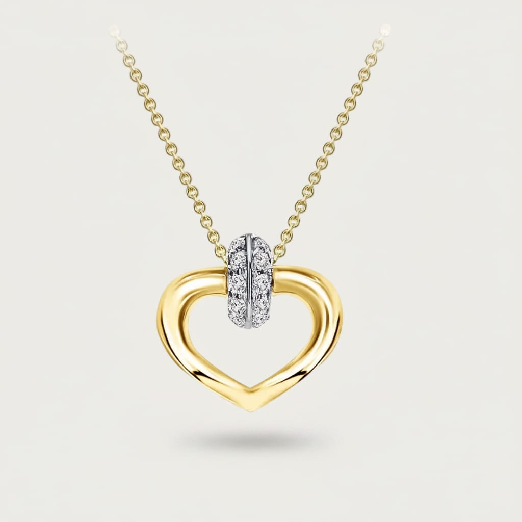 Collier Cœur Diamants en or jaune 10K Mathieu Blanchard Or jaune 10K 8000P.10Y Collier Coeur en or 10K | Idée cadeau pour elle | Mathieu Blanchard Mathieu Blanchard Joaillerie