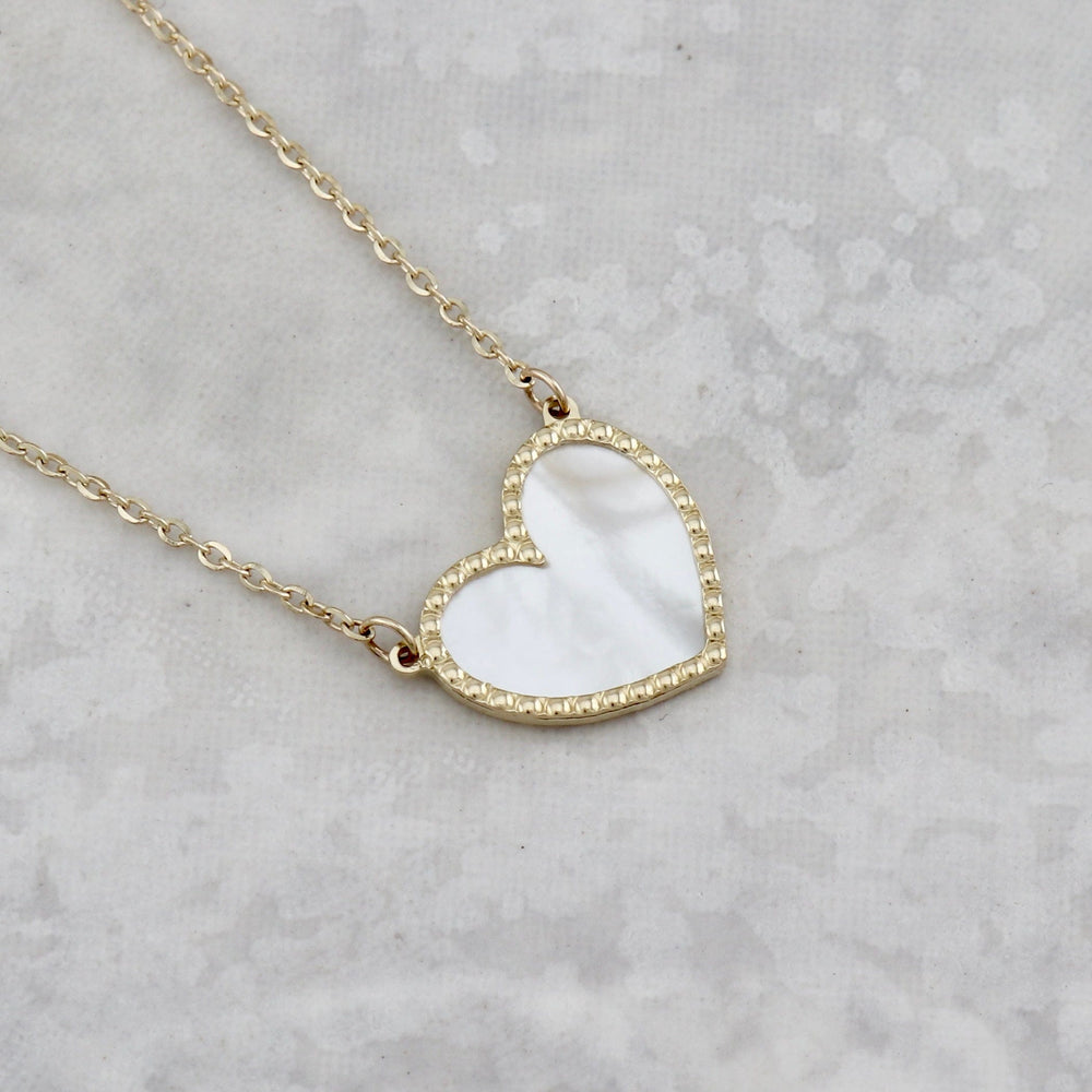 - Colliers Collier Coeur Nacré en or 10K