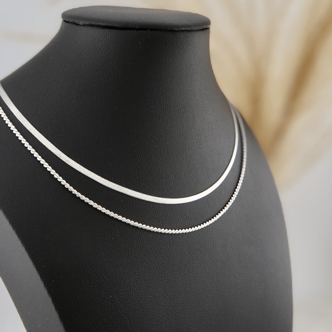 Collier double en acier inoxydable Mathieu Blanchard Collier Acier inoxydable Collier double ras-du-cou en acier inox | Mathieu Blanchard Mathieu Blanchard Joaillerie