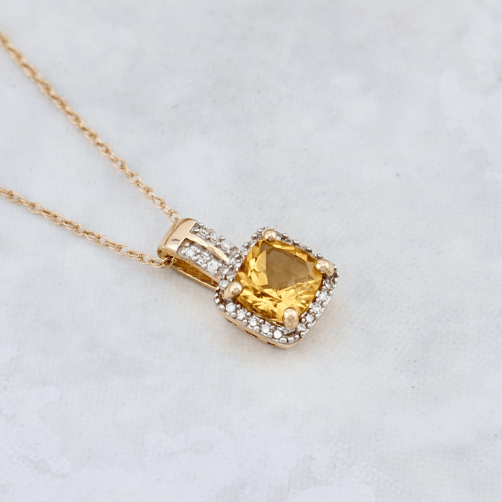 - Colliers Collier en or 10K, citrine et diamants