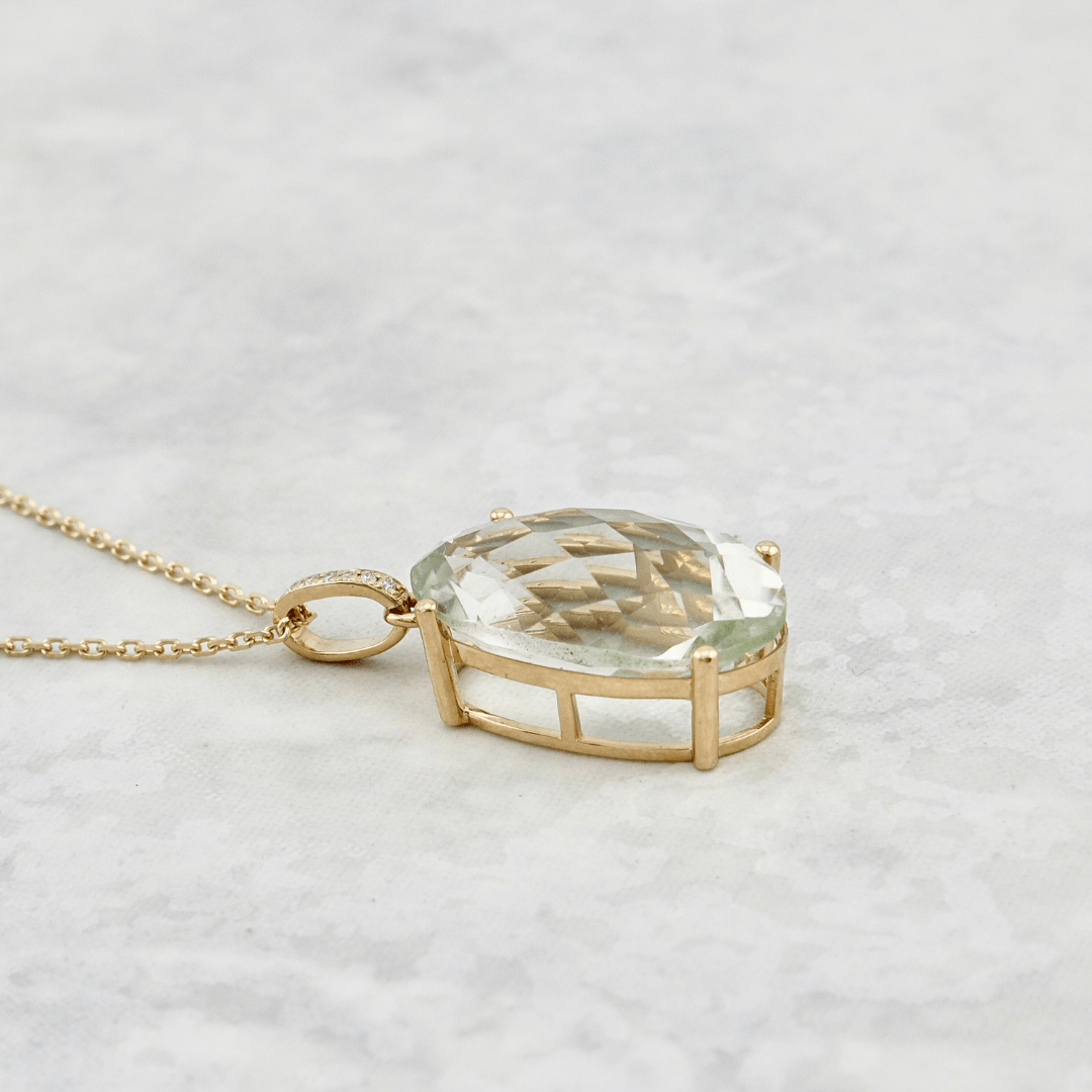 Mathieu Blanchard Collier Or 14K Collier en or 14K, diamants et améthyste verte