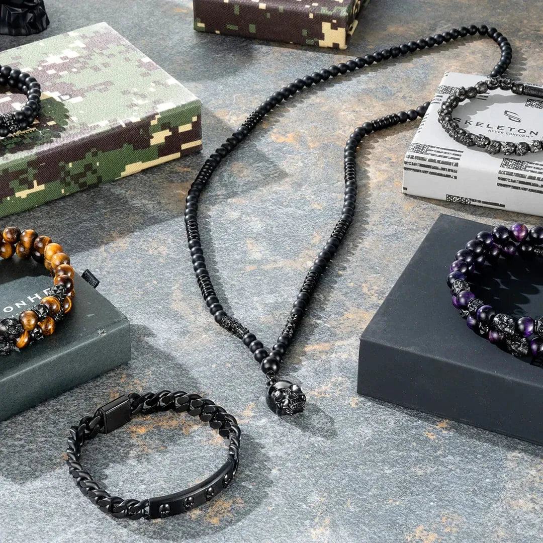 Collier Memento Mori en acier inoxydable SkeletonHD Acier inoxydable Collier Tête de mort en acier inox pour homme | Mathieu Blanchard Mathieu Blanchard Joaillerie