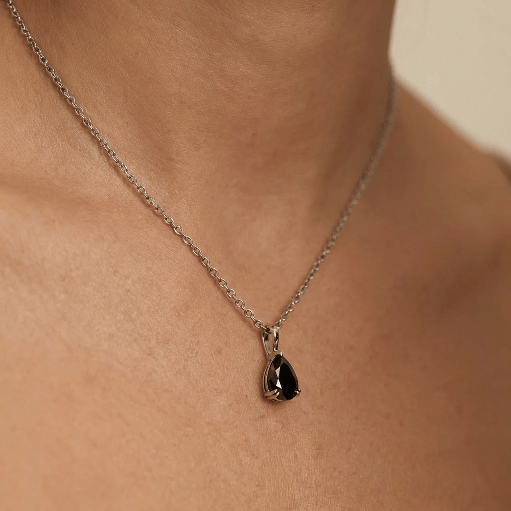 Mathieu Blanchard Collier Collier Moissanite noire en or 10K - 14K - 18K ou platine