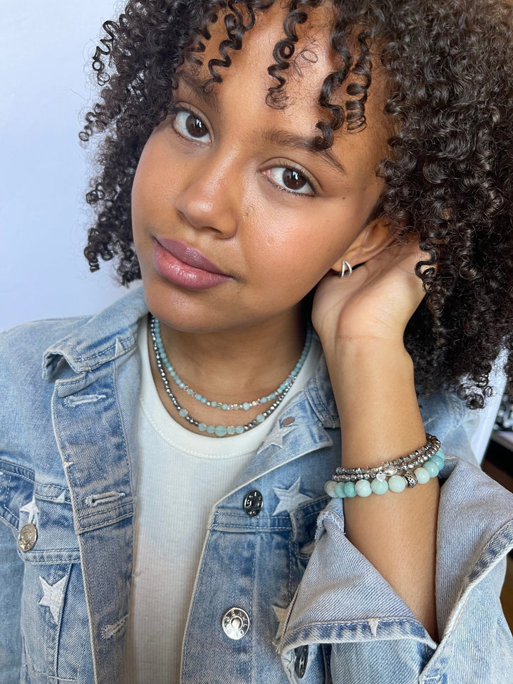 Caroline Néron Colliers Collier Ocean Vibe en argent sterling et cristaux