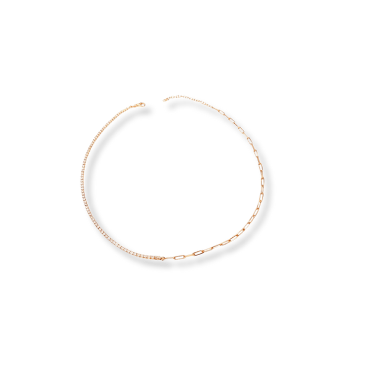 Mathieu Blanchard Collier Paperclip Tennis en argent sterling