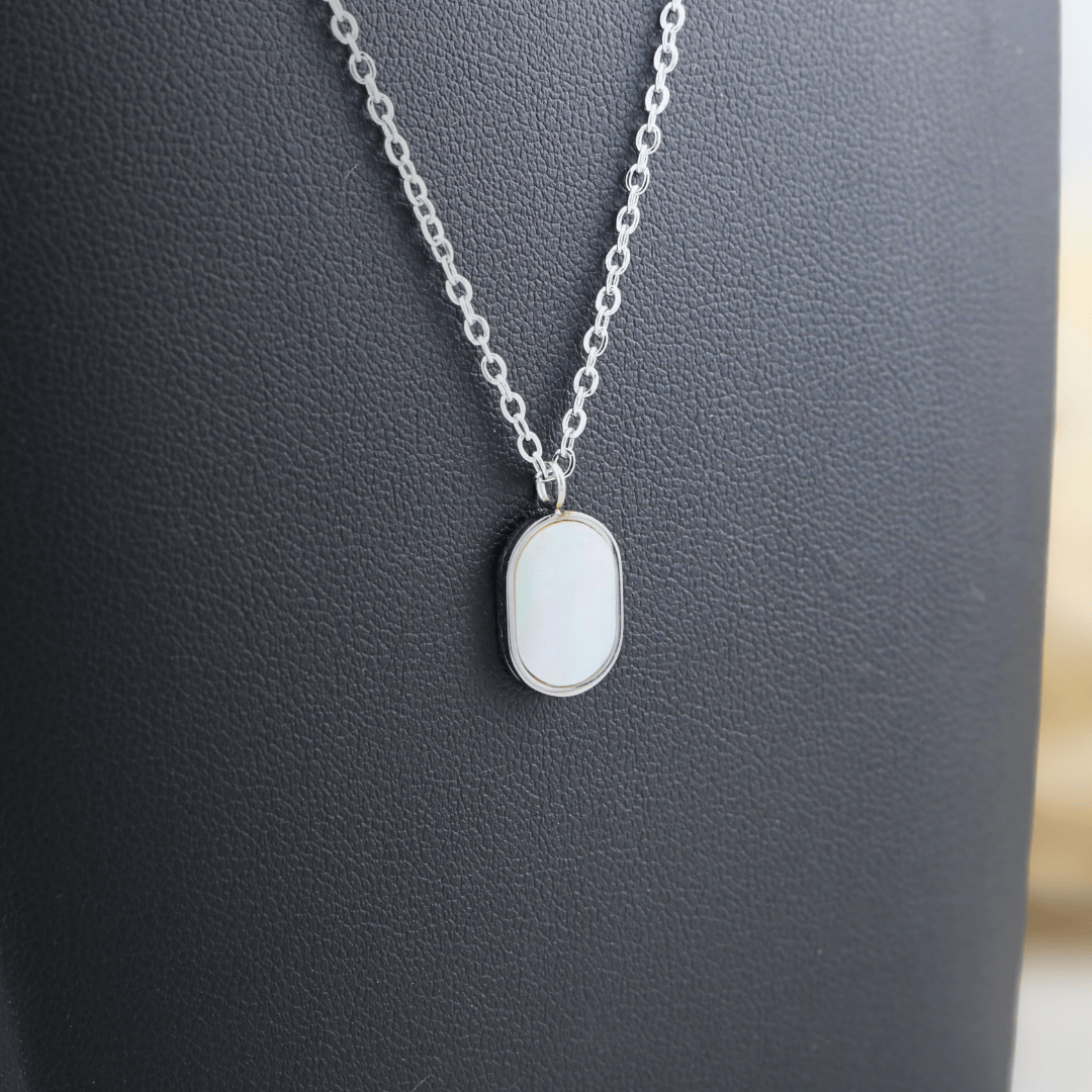 Collier Plaque MOP en acier inoxydable Mathieu Blanchard Collier Collier Plaque en Nacre de perle en acier inox | Mathieu Blanchard Mathieu Blanchard Joaillerie