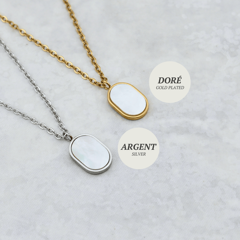 Collier Plaque MOP en acier inoxydable Mathieu Blanchard Collier Collier Plaque en Nacre de perle en acier inox | Mathieu Blanchard Mathieu Blanchard Joaillerie