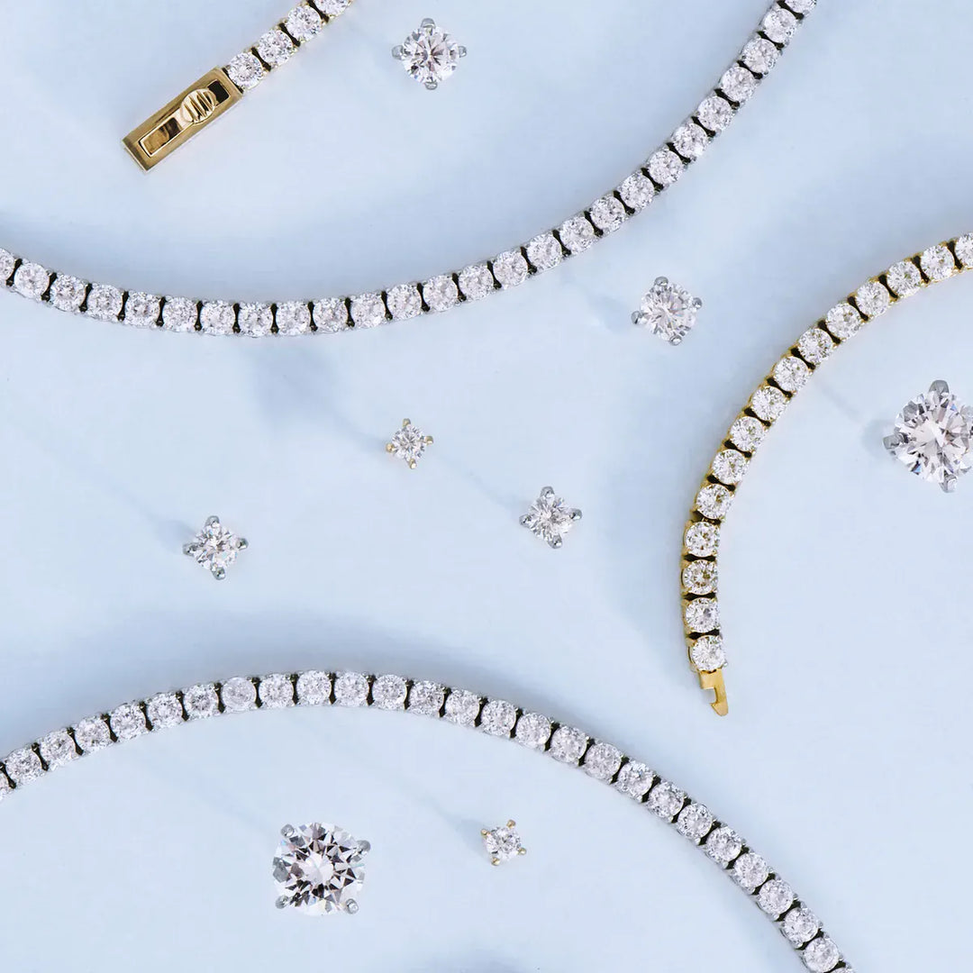 Collier Tennis Grace en acier inoxydable Mia Bijoux Collier Acier inoxydable T424N008AR Collier Santo en acier inoxydable - Médaillon martelé avec pierres | Mathieu Blanchard Mathieu Blanchard Joaillerie