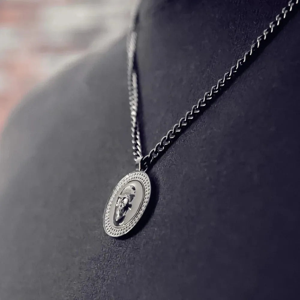 Collier Vulcan en acier inoxydable SkeletonHD Acier inoxydable Collier Tête de mort Vulcan en acier inox pour homme | Mathieu Blanchard Mathieu Blanchard Joaillerie