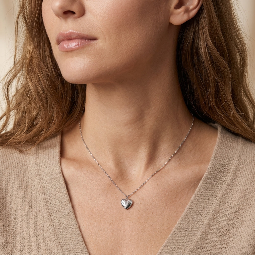 Collier Coeur Voie lactée en argent sterling