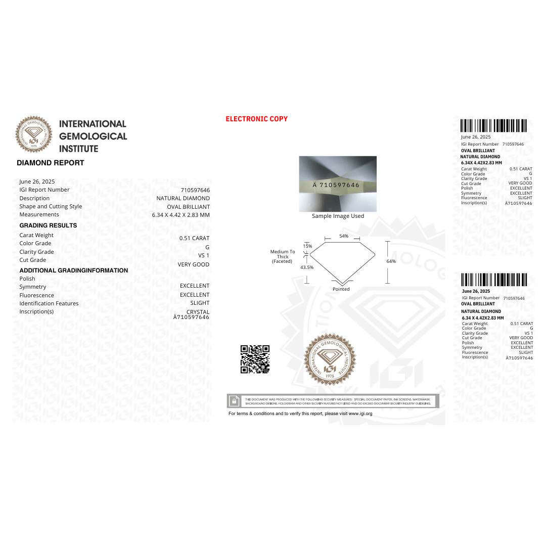 Diamant Naturel Taille Ovale 0,51 ct G VS1 Mathieu Blanchard 11354 Diamant Naturel Taille Oval 0,51 ct G VS1 | Mathieu Blanchard  Mathieu Blanchard Joaillerie