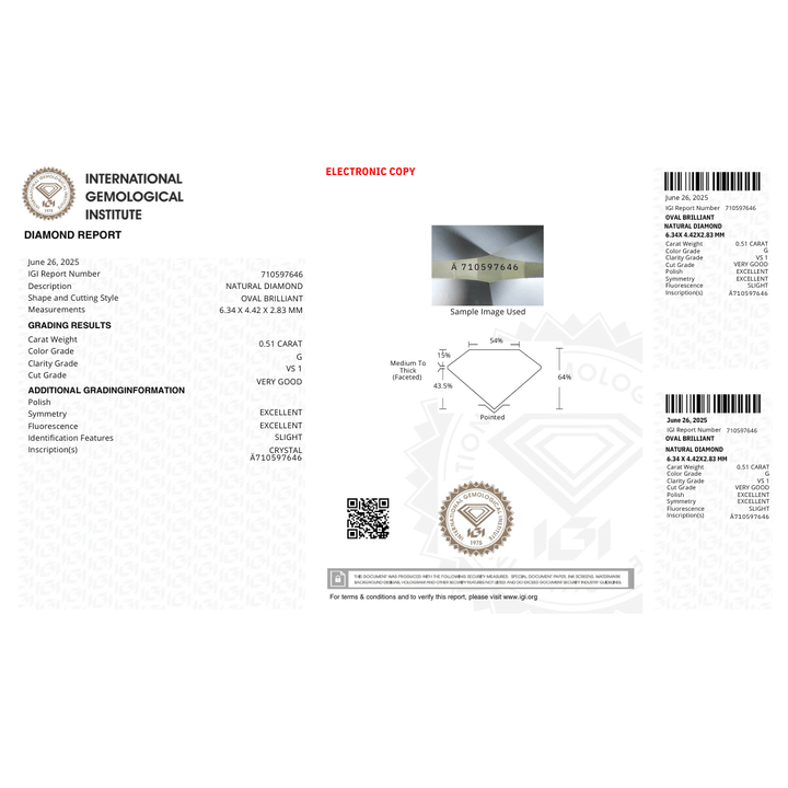 Diamant Naturel Taille Ovale 0,51 ct G VS1 Mathieu Blanchard 11354 Diamant Naturel Taille Oval 0,51 ct G VS1 | Mathieu Blanchard  Mathieu Blanchard Joaillerie