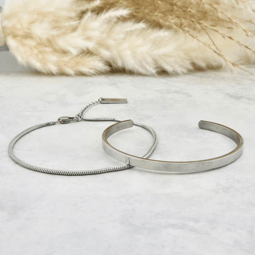 Mathieu Blanchard Bracelets Duo de bracelets Cuff en acier